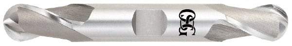 OSG - 1" Diam, 1-5/8" LOC, 2 Flute Cobalt Ball End Mill - Uncoated, Double End, 5-7/8" OAL, 1" Shank Diam, Spiral Flute - Americas Industrial Supply