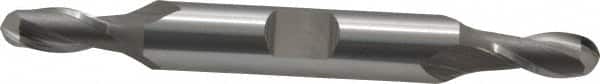 OSG - 1/4" Diam, 1/2" LOC, 2 Flute Cobalt Ball End Mill - Uncoated, Double End, 3-1/8" OAL, 3/8" Shank Diam, Spiral Flute - Americas Industrial Supply