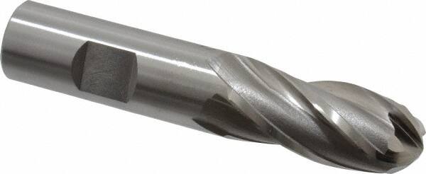 OSG - 3/4" Diam, 1-5/8" LOC, 4 Flute Cobalt Ball End Mill - Uncoated, Single End, 3-7/8" OAL, 3/4" Shank Diam, Spiral Flute - Americas Industrial Supply