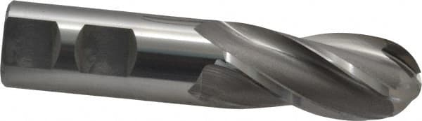 OSG - 7/8" Diam, 1-7/8" LOC, 4 Flute Cobalt Ball End Mill - Uncoated, Single End, 4-1/8" OAL, 7/8" Shank Diam, Spiral Flute - Americas Industrial Supply