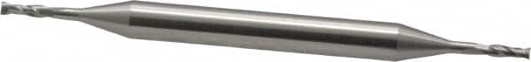 OSG - 1/16", 7/32" LOC, 3/16" Shank Diam, 2-1/2" OAL, 2 Flute, Cobalt Square End Mill - Double End, Uncoated, Spiral Flute, 30° Helix, Centercutting, Right Hand Cut, Right Hand Flute, Series 564 - Americas Industrial Supply