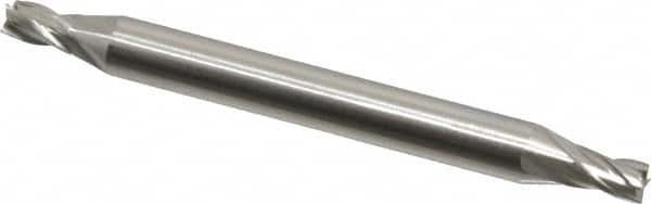 OSG - 1/8", 3/16" LOC, 3/16" Shank Diam, 2" OAL, 4 Flute, Cobalt Square End Mill - Double End, Uncoated, Spiral Flute, 30° Helix, Centercutting, Right Hand Cut, Right Hand Flute, Series 566 - Americas Industrial Supply