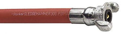 Parker - 3/4" ID x 1-5/32" OD 50' Long Sledgehammer Hose - Universal Style Coupling Ends, 300 Working psi, -40 to 212°F, Red - Americas Industrial Supply