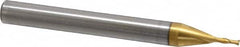 OSG - 3/64", 9/64" LOC, 3/16" Shank Diam, 1-7/8" OAL, 2 Flute, Powdered Metal Square End Mill - Single End, TiN Finish, Spiral Flute, 30° Helix, Centercutting, Right Hand Cut, Right Hand Flute, Series 673 - Americas Industrial Supply