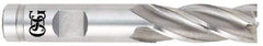 OSG - 1-1/2", 3" LOC, 1-1/4" Shank Diam, 5-1/2" OAL, 4 Flute, Cobalt Square End Mill - Single End, Uncoated, Spiral Flute, 30° Helix, Centercutting, Right Hand Cut, Right Hand Flute, Series 548 - Americas Industrial Supply