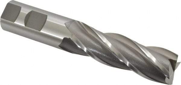 OSG - 1", 3" LOC, 1" Shank Diam, 5-1/2" OAL, 4 Flute, Cobalt Square End Mill - Single End, Uncoated, Spiral Flute, 30° Helix, Centercutting, Right Hand Cut, Right Hand Flute, Series 548 - Americas Industrial Supply