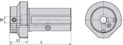 Kennametal - 10mm Hole Diamter, KM63XMZ Outside Modular Connection, Boring Bar Reducing Adapter - 30mm Projection, 36mm Nose Diameter, 105mm Overall Length, Through Coolant - Exact Industrial Supply