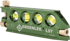 Greenlee - 1 Beam 240' Max Range Mini Magnet Laser Level - Red Beam, 1/4" at 100' Accuracy, 5-1/16" Long x 3/4" Wide x 1-13/16" High, Battery Included - Americas Industrial Supply