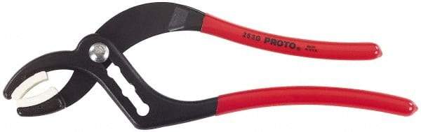 Proto - 9-1/2" OAL, 2-1/2" Max Capacity, 4 Position Tongue & Groove Pliers - Smooth Curved Jaws, Curved Head, Plastic Dipped Handles - Americas Industrial Supply