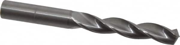 Kennametal - 31/64" 130° Solid Carbide Jobber Drill - Bright Finish, Right Hand Cut, Spiral Flute, Straight Shank, 4.65" OAL, Standard Point - Americas Industrial Supply