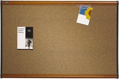 Quartet - 36" Wide x 24" High Open Cork Bulletin Board - Brown - Americas Industrial Supply