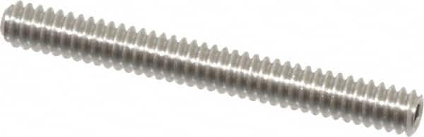 Value Collection - #4-40 UNC, 1" OAL, Cup Point Set Screw - Grade Austenitic A2 Stainless Steel, 0.05" Key - Americas Industrial Supply
