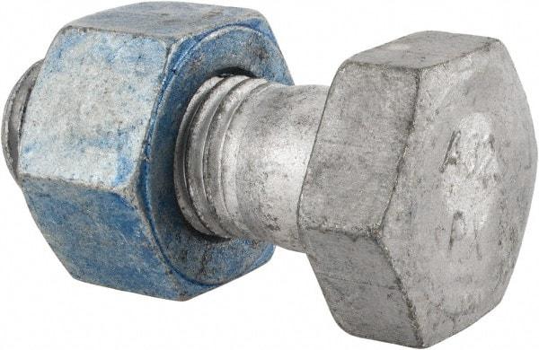 Value Collection - 7/8-9 Thread, 2-1/4" Length Under Head, Steel Hex Head Bolt - Hot Dipped Galvanized Coated, UNC Thread, ASTM A325 - Americas Industrial Supply