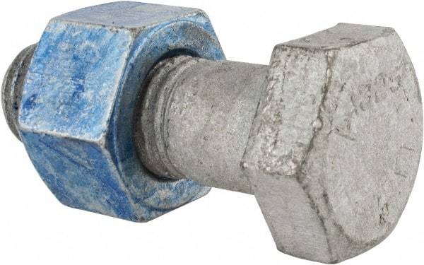 Value Collection - 1-1/8 - 7 Thread, 3-1/4" Length Under Head, Steel Hex Head Bolt - Hot Dipped Galvanized Coated, UNC Thread, ASTM A325 - Americas Industrial Supply