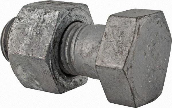 Value Collection - 1-1/4 - 7 Thread, 3-1/4" Length Under Head, Steel Hex Head Bolt - Hot Dipped Galvanized Coated, UNC Thread, ASTM A325 - Americas Industrial Supply