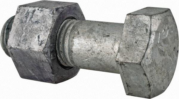 Value Collection - 1-1/4 - 7 Thread, 3-3/4" Length Under Head, Steel Hex Head Bolt - Hot Dipped Galvanized Coated, UNC Thread, ASTM A325 - Americas Industrial Supply