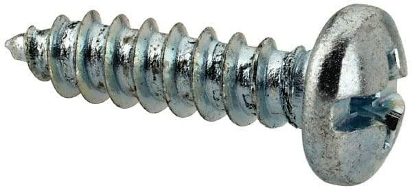 Value Collection - #8 Pan Head Slotted Phillips Sheet Metal Screw - Steel, 5/8" Length Under Head, Grade 2 - Americas Industrial Supply