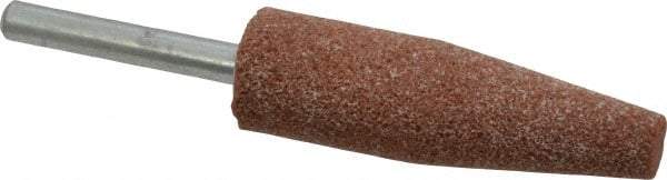 Norton - 3/4" Head Diam x 2-1/2" Thickness, A1, Cone End, Aluminum Oxide Mounted Point - Brown, Medium Grade, 60 Grit, 20,960 RPM - Americas Industrial Supply
