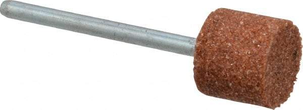 Norton - 1/2" Head Diam x 1/2" Thickness, W185, Cylinder End, Mounted Point - Medium Grade, 80 Grit, 42,750 RPM - Americas Industrial Supply