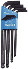 Proto - 9 Piece L-Key Ball End Hex Key Set - Hex Range 1.5 to 10mm, Carbon Steel - Americas Industrial Supply