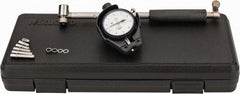 Mitutoyo - 6 Anvil, 1.4 to 2-1/2" Dial Bore Gage - 0.0001" Graduation, 5.9" Gage Depth, Accurate to 0.00008", Carbide Contact Point - Americas Industrial Supply