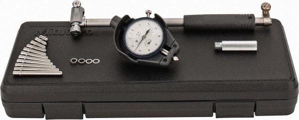 Mitutoyo - 11 Anvil, 2 to 6" Dial Bore Gage - 0.0001" Graduation, 5.9" Gage Depth, Accurate to 0.00008", Carbide Contact Point - Americas Industrial Supply