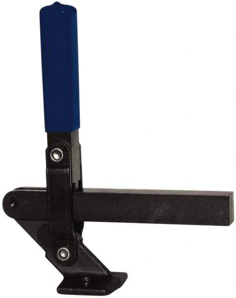 Gibraltar - 1,000 Lb Holding Capacity, Vertical Handle, Manual Hold Down Toggle Clamp - 177° Handle Movement, 180° Bar Opening, Solid Bar, Flanged Base, Electro-Plated Zinc, Carbon Steel - Americas Industrial Supply