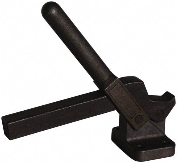 Gibraltar - 475 Lb Holding Capacity, Vertical Handle, Manual Hold Down Toggle Clamp - 80° Handle Movement, 80° Bar Opening, Solid Bar, Flanged Base, Electro-Plated Zinc, Carbon Steel - Americas Industrial Supply