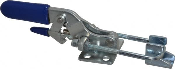 Gibraltar - 720 Lb Capacity, Horizontal, U Hook, Flanged Base, Carbon Steel Pull Action Latch Clamp - 1-3/4" Drawing Movement, 6.07" OAL, Threaded U Hook, Straight Handle - Americas Industrial Supply