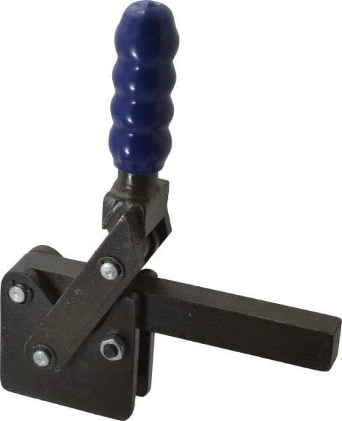 Gibraltar - 2,500 Lb Holding Capacity, Vertical Handle, Manual Hold Down Toggle Clamp - 129° Handle Movement, 199° Bar Opening, Solid Bar, Straight Base, Electro-Plated Zinc, Carbon Steel - Americas Industrial Supply