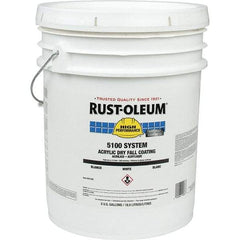 Rust-Oleum - 5 Gal White Flat Finish Industrial Enamel Paint - 210 to 260 Sq Ft per Gal, Interior/Exterior - Americas Industrial Supply