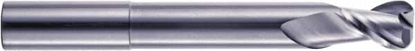 RobbJack - 1/2", 2 Flute, Single End, Solid Carbide, 0.06" Corner Radius End Mill - 5" OAL, 40° Helix, Right Hand Flute, 1/2" LOC, Right Hand Cut, 1-1/4" Extended Reach - Americas Industrial Supply