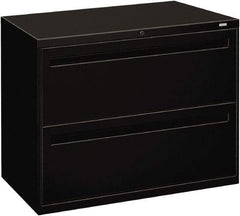 Hon - 36" Wide x 28-3/8" High x 19-1/4" Deep, 2 Drawer Lateral File - Steel, Black - Americas Industrial Supply