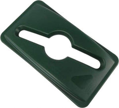 Rubbermaid - Rectangle Lid for Use with Rectangular Recycle Containers - Green, For Slim Jim Trash Cans - Americas Industrial Supply