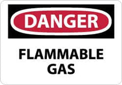 NMC - "Danger - Flammable Gas", 10" Long x 14" Wide, Aluminum Safety Sign - Rectangle, 0.04" Thick, Use for Hazardous Materials - Americas Industrial Supply