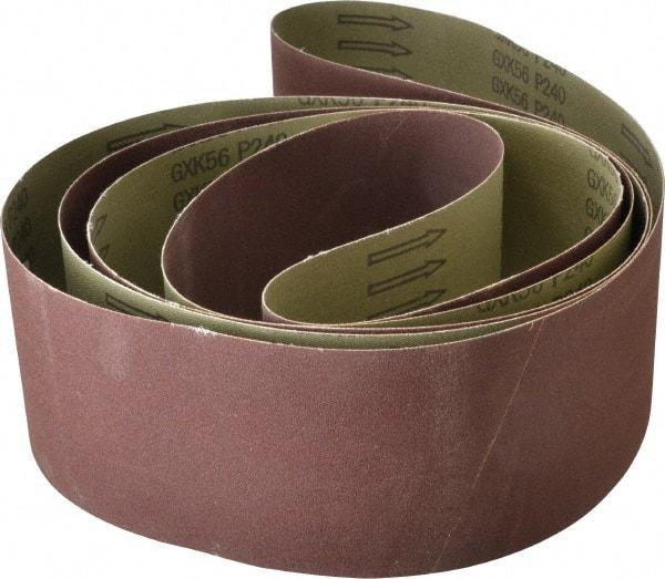 Tru-Maxx - 4" Wide x 132" OAL, 220 Grit, Aluminum Oxide Abrasive Belt - Aluminum Oxide, Very Fine, Coated, X Weighted Cloth Backing - Americas Industrial Supply