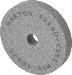 Norton - 60 Grit Aluminum Oxide Type 1 Internal Grinding Wheel - 3" Diam x 1/2" Hole x 1/2" Thick, 10,825 Max RPM, Type 1 Medium Grade, K Hardness, Vitrified Bond, One-Side Recess - Americas Industrial Supply
