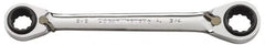 GearWrench - 9/16" x 5/8" & 11/16" x 3/4" 12 Point 4 in 1 Reversible Ratcheting Box Wrench - Double End, 1-11/64" Head Diam x 3/4" Head Thickness, 8-1/4" OAL, Steel, Polished Finish - Americas Industrial Supply