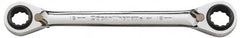 GearWrench - 16mm x 17mm & 18mm x 19mm 12 Point 4 in 1 Reversible Ratcheting Box Wrench - Double End, 1-1/4" Head Diam x 3/4" Head Thickness, 9" OAL, Steel, Polished Finish - Americas Industrial Supply