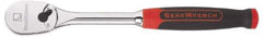 GearWrench - 1/4" Drive Pear Head Ratchet - Chrome Finish, 9" OAL, 60 Gear Teeth, Cushion Grip Handle, Flat Sealed Head - Americas Industrial Supply