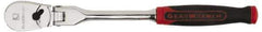 GearWrench - 1/4" Drive Pear Head Ratchet - Chrome Finish, 10-1/2" OAL, 72 Gear Teeth, Cushion Grip Handle, Flex Head - Americas Industrial Supply