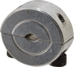 Climax Metal Products - 1/8" Bore, Aluminum, Two Piece Two Piece Split Shaft Collar - 11/16" Outside Diam, 5/16" Wide - Americas Industrial Supply