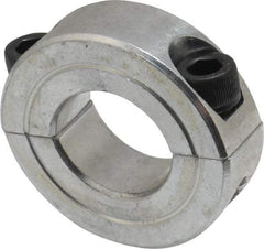 Climax Metal Products - 13/16" Bore, Aluminum, Two Piece Two Piece Split Shaft Collar - 1-5/8" Outside Diam, 1/2" Wide - Americas Industrial Supply