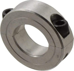 Climax Metal Products - 15/16" Bore, Aluminum, Two Piece Two Piece Split Shaft Collar - 1-3/4" Outside Diam, 1/2" Wide - Americas Industrial Supply