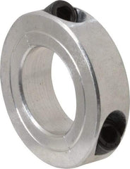 Climax Metal Products - 1-1/16" Bore, Aluminum, Two Piece Two Piece Split Shaft Collar - 1-7/8" Outside Diam, 1/2" Wide - Americas Industrial Supply