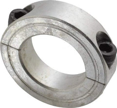 Climax Metal Products - 1-1/8" Bore, Aluminum, Two Piece Two Piece Split Shaft Collar - 1-7/8" Outside Diam, 1/2" Wide - Americas Industrial Supply