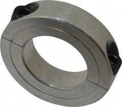 Climax Metal Products - 1-3/16" Bore, Aluminum, Two Piece Two Piece Split Shaft Collar - 2-1/16" Outside Diam, 1/2" Wide - Americas Industrial Supply