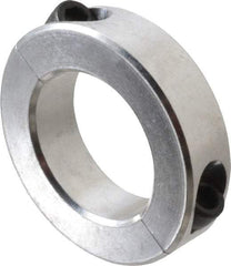 Climax Metal Products - 1-11/16" Bore, Aluminum, Two Piece Two Piece Split Shaft Collar - 2-3/4" Outside Diam, 11/16" Wide - Americas Industrial Supply