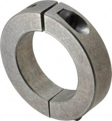 Climax Metal Products - 2-1/16" Bore, Aluminum, Two Piece Two Piece Split Shaft Collar - 3-1/4" Outside Diam, 3/4" Wide - Americas Industrial Supply