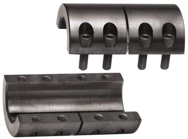 Climax Metal Products - 1" Inside x 1-3/4" Outside Diam, Two Piece Rigid Coupling without Keyway - 3" Long - Americas Industrial Supply